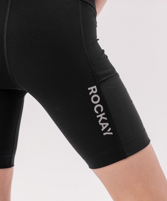 Pantaloni scurti alergare femei ROCKAY FLARE HALF TIGHT, Negru [5]
