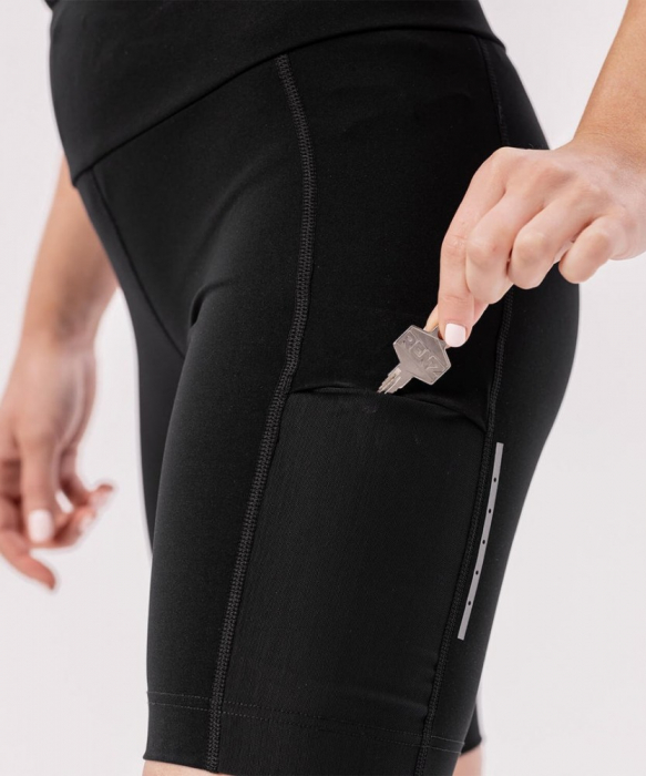 Pantaloni scurti alergare femei ROCKAY FLARE HALF TIGHT, Negru [6]