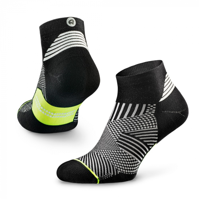 Sosete alergare Rockay Flare quarter negru/lime [2]