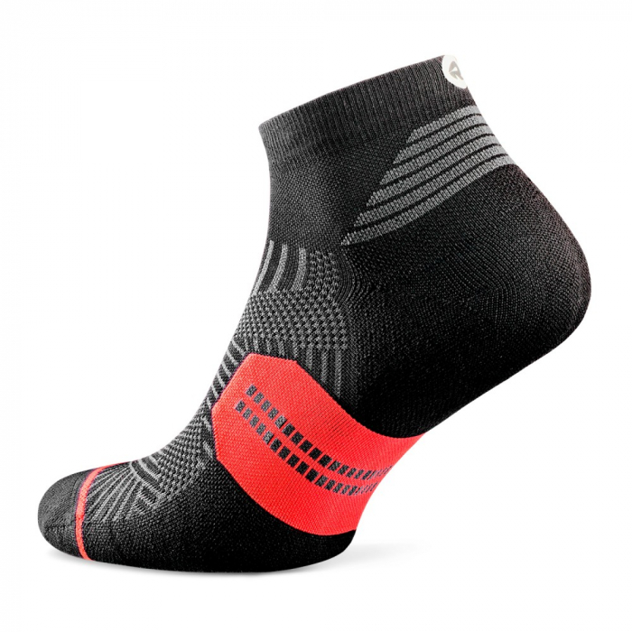 Sosete alergare Rockay Flare quarter negru/rosu [3]