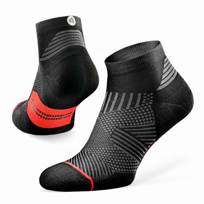 Sosete alergare Rockay Flare quarter negru/rosu [2]