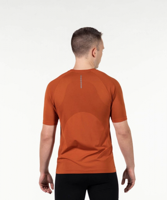 Tricou alergare barbati maneca scurta ROCKAY ZEPHYR  Seamless Tee, Portocaliu [2]