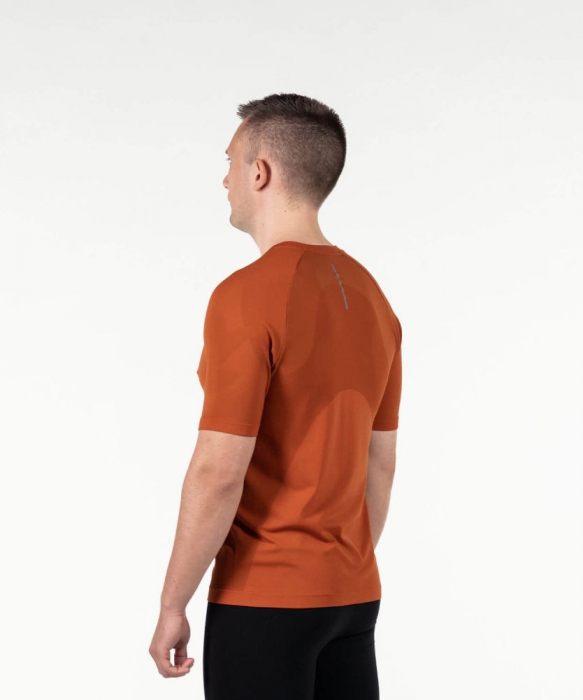 Tricou alergare barbati maneca scurta ROCKAY ZEPHYR  Seamless Tee, Portocaliu [5]