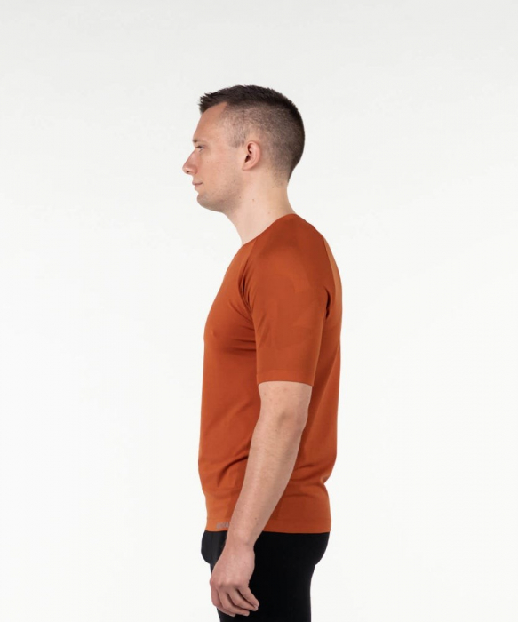 Tricou alergare barbati maneca scurta ROCKAY ZEPHYR  Seamless Tee, Portocaliu [4]