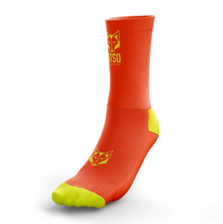 Drumetie - Sosete Alergare OTSO Multisport Medium Cut Flooow fluo orange & fluo yellow