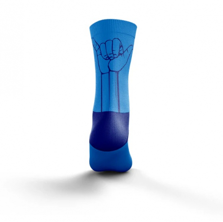 Sosete Alergare OTSO Multisport Medium Cut Flooow light blue & electric blue [2]
