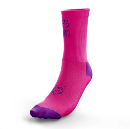 Imbracaminte - Sosete Alergare OTSO Multisport Medium Cut Flooow fluo pink & violet