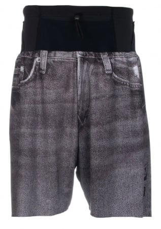 Barbati - Pantaloni Alergare OTSO Black Jeans Shorts
