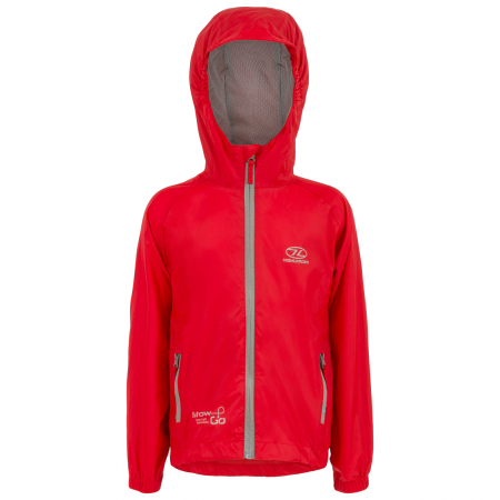 Imbracaminte Ploaie - Jacheta copii Waterproof/Windproof Highlander Stow&Go Kids, Rosu