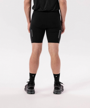 Pantaloni scurti alergare barbati ROCKAY FLARE HALF TIGHT, Negru [1]