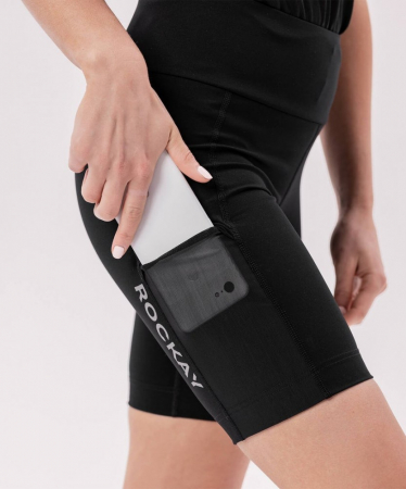 Pantaloni scurti alergare femei ROCKAY FLARE HALF TIGHT, Negru [3]
