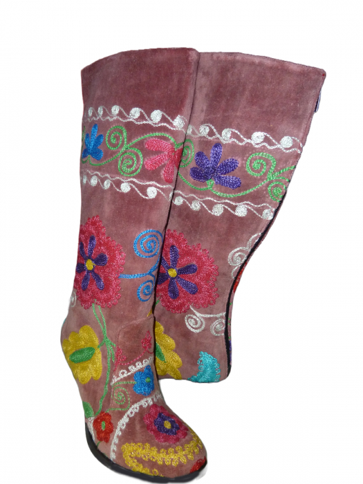Cizme cu toc Hurrem piele - material textil c36b1 [2]