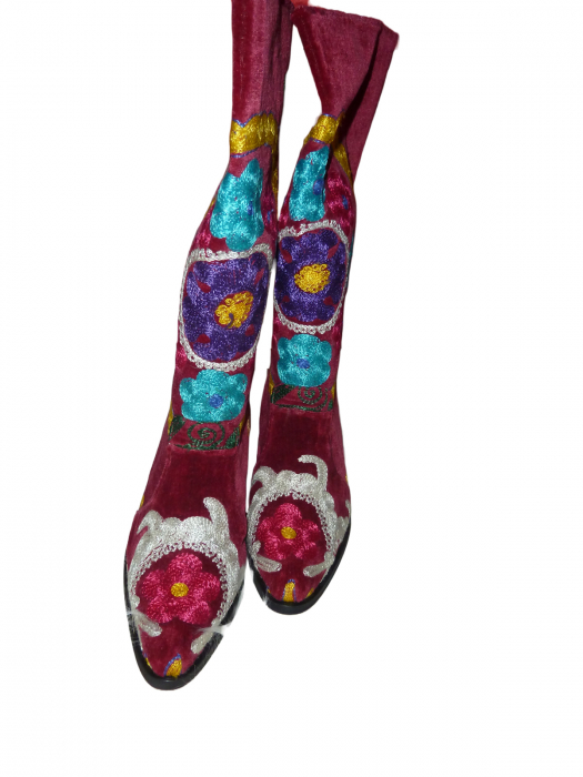 Cizme cu toc Hurrem piele - material textil c36b2 [2]