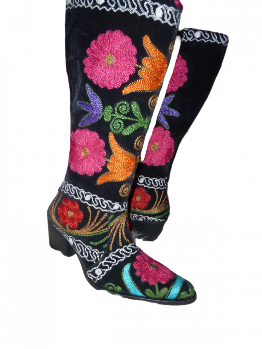 Cizme cu toc Hurrem piele - material textil c36d [1]
