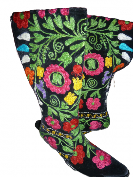 Cizme cu toc Hurrem piele - material textil c40e [1]