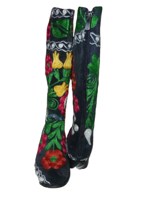 Cizme cu toc Hurrem piele - material textil c08 [1]