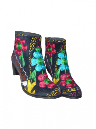Botine Gizem  piele material textil  b02 [1]