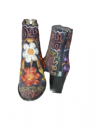 Incaltaminte piele femei - Botine Gizem  piele material textil  b05