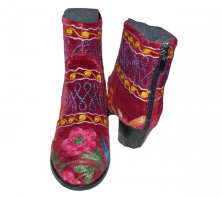 Incaltaminte piele femei - Botine Gizem  piele material textil  b06