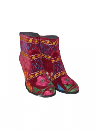 Botine Gizem  piele material textil  b06 [1]