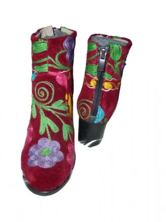 Incaltaminte piele femei - Botine Gizem  piele material textil  b09