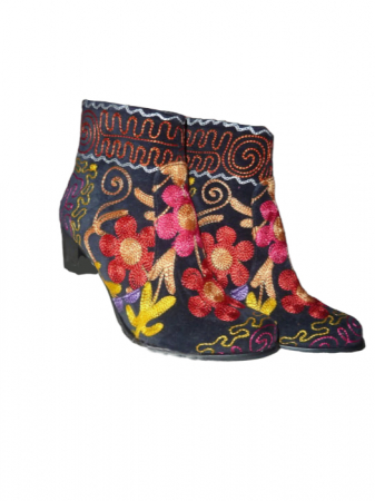 Incaltaminte piele femei - Botine Gizem  piele material textil  b36b