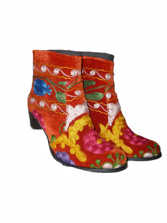 Incaltaminte piele femei - Botine Gizem  piele material textil b10