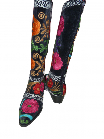Cizme cu toc Hurrem piele - material textil c36d [1]