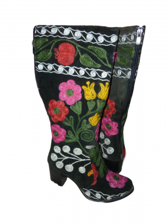 Incaltaminte piele femei - Cizme cu toc Hurrem piele - material textil c37f