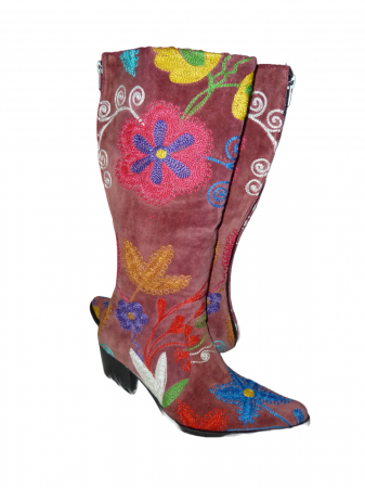 Incaltaminte piele femei - Cizme cu toc Hurrem piele - material textil c38b