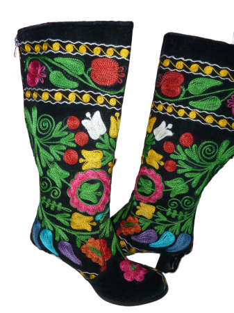 Incaltaminte piele femei - Cizme cu toc Hurrem piele - material textil c38e