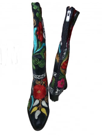 Cizme cu toc Hurrem piele - material textil c38e [1]