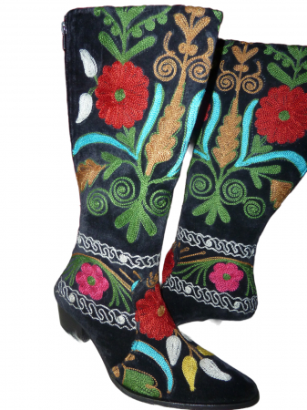 Incaltaminte piele femei - Cizme cu toc Hurrem piele - material textil c38e