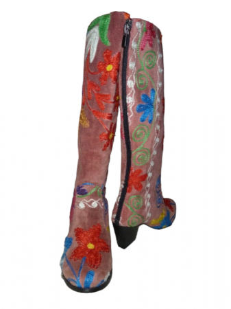 Incaltaminte piele femei - Cizme cu toc Hurrem  piele- material textil c01