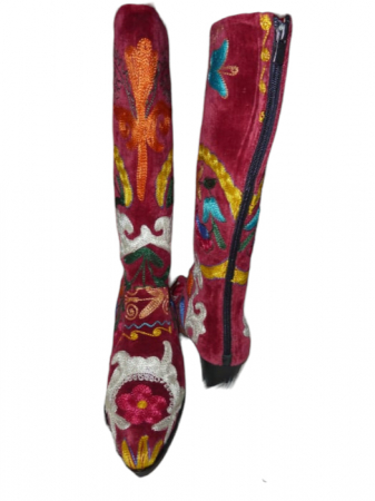 Incaltaminte piele femei - Cizme cu toc Hurrem  piele - material textil c04