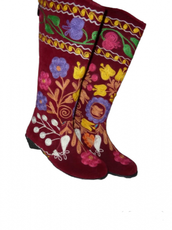Cizme cu toc Hurrem piele - material textil c11 [1]