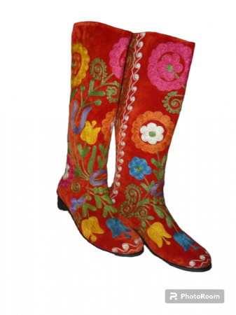 Cizme cu toc Hurrem piele - material textil c13 [1]