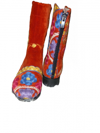 FEMEI - Cizme scurte Melissa piele material textil cz36b