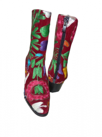 FEMEI - Cizme scurte Melissa  piele material textil cz12