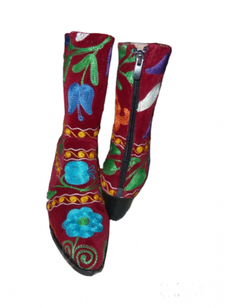 FEMEI - Cizme scurte Melissa  piele material textil cz14