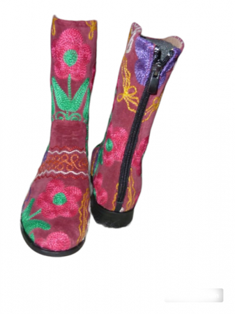 FEMEI - Cizme scurte Melissa  piele material textil cz16