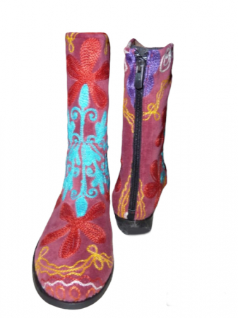 FEMEI - Cizme scurte Melissa  piele material textil cz17