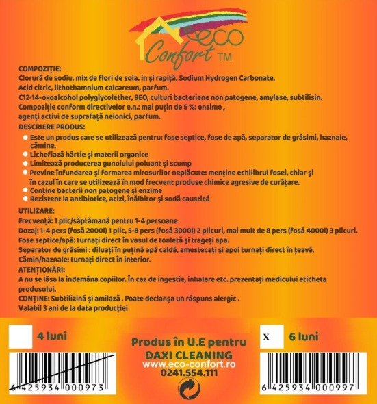 Bioactivator intretinere fosa 6 luni, 27 doze (675gr) ECO CONFORT [2]