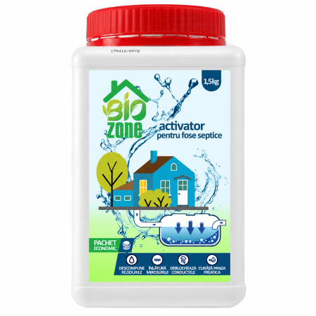 Activator pentru fose septice, 1,5 kg, 54 doze, tratament 12 luni, BioZone