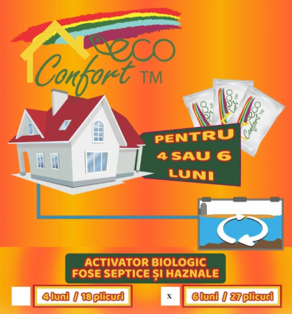 Întreținere ECO fose septice și țevi - Bioactivator intretinere fosa 6 luni, 27 doze (675gr) ECO CONFORT