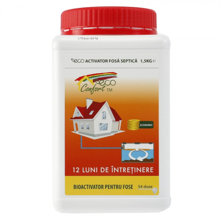 Bioactivator pentru fose septice, 54 doze, tratament 12 luni Întreținere ECO fose septice și țevi - Bioactivator pentru fose septice, 54 doze, tratament 12 luni