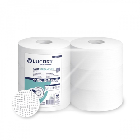 Hârtie - Hartie igienica rola maxi jumbo, Aquastream ,celuloza pura alba,340ml,1300 portii/rola 6role  Lucart