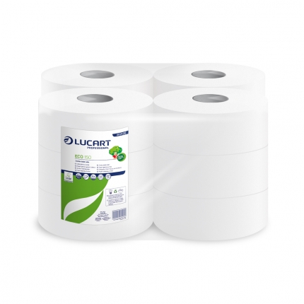 Hartie igienica rola maxi jumbo, Aquastream ,celuloza pura alba,340ml,1300 portii/rola 6role  Lucart [2]