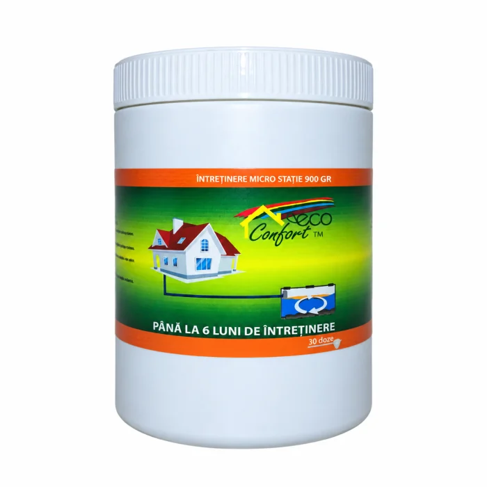 Întreținere fose septice și țevi - Activator pentru întreținerea microstațiilor de tratare a apelor uzate, 900 g, Eco Confort