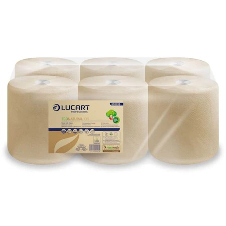 Hârtie - Prosop rola derulare centrala Eco Natural L-One Maxi 450 foi , 158 ml, 6role Lucart